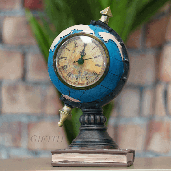 Picture of Antique Globe Design Desk Clock and Tabletop