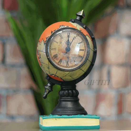 Picture of Antique Globe Design Desk Clock and Tabletop