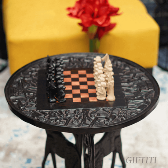 Picture of Antique Carved Chess Table