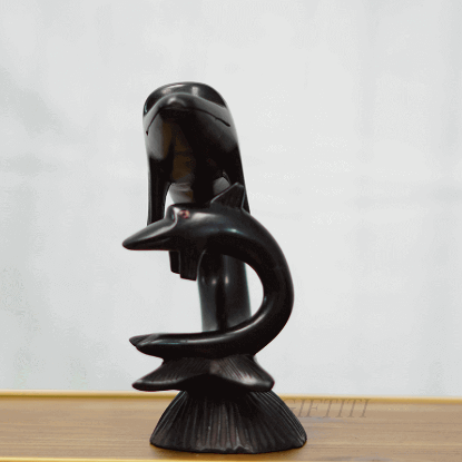 Picture of Wooden Ebony Dolphin Carving