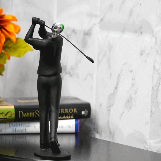 Picture of Silver Golf Male Player Resin Sculpture